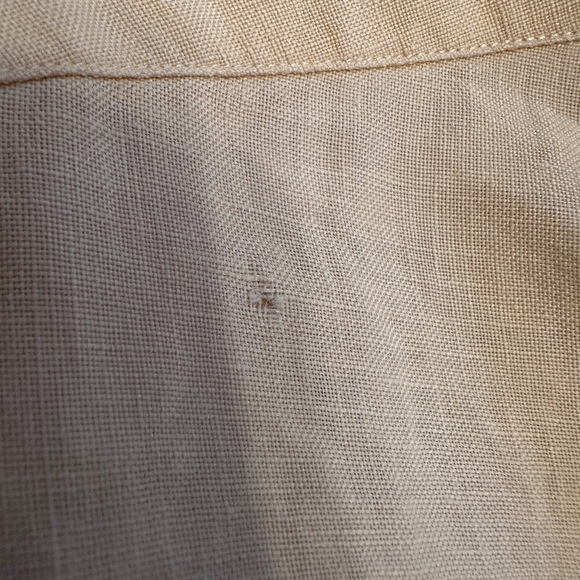 Brooks Brothers Size Medium 100% Irish Linen Shirt Button Down Yellow Beige - Picture 7 of 7